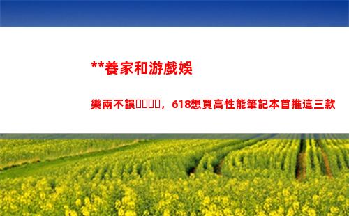 掙錢養家和玩游戲娛樂兩不誤 618想買高性能筆記本推廣這三款插圖6